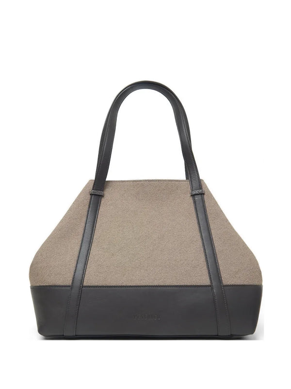 Peserico Outer: Cotton 75% tote bag in beige