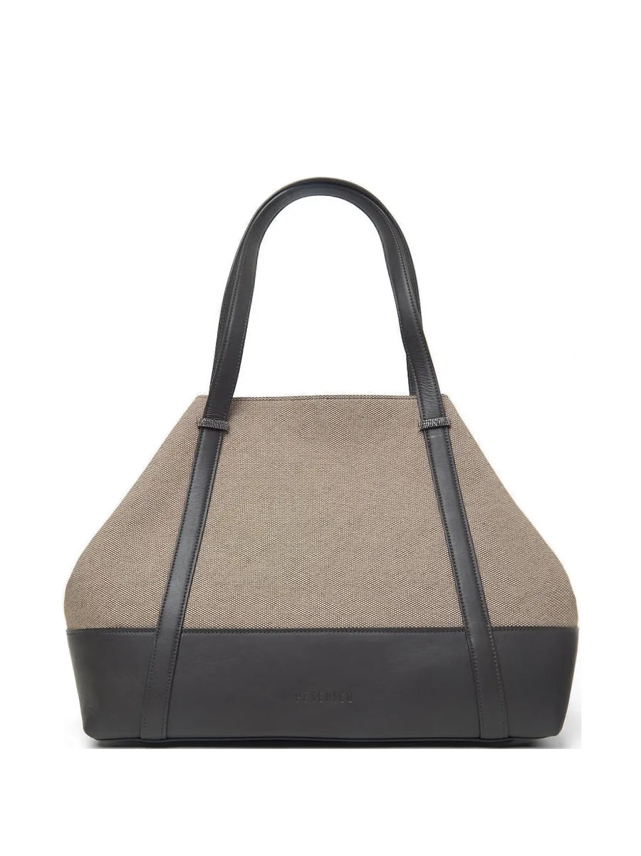 Peserico Outer: Cotton 75% tote bag in beige