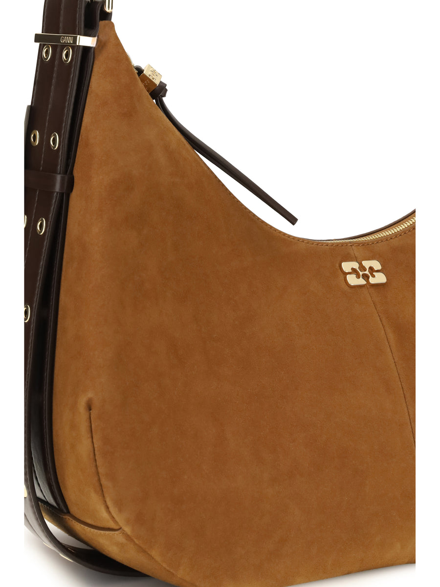 Shoulder Bag Vegan Suede Caramel Cafe Recycled Polyester