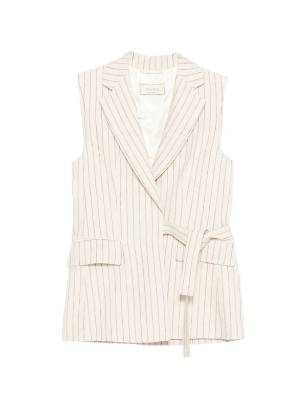 Peserico Linen/Flax 100% vest in beige