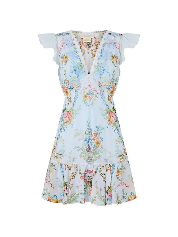Camilla Silk 100% dress in light blue