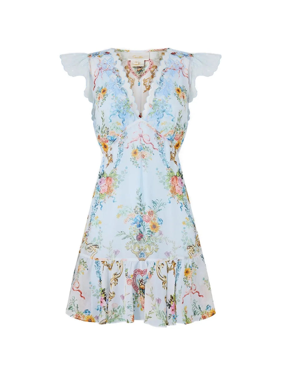 Camilla Silk 100% dress in light blue