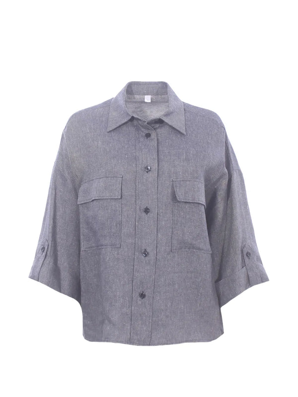 Eleventy Linen blend shirt in grey