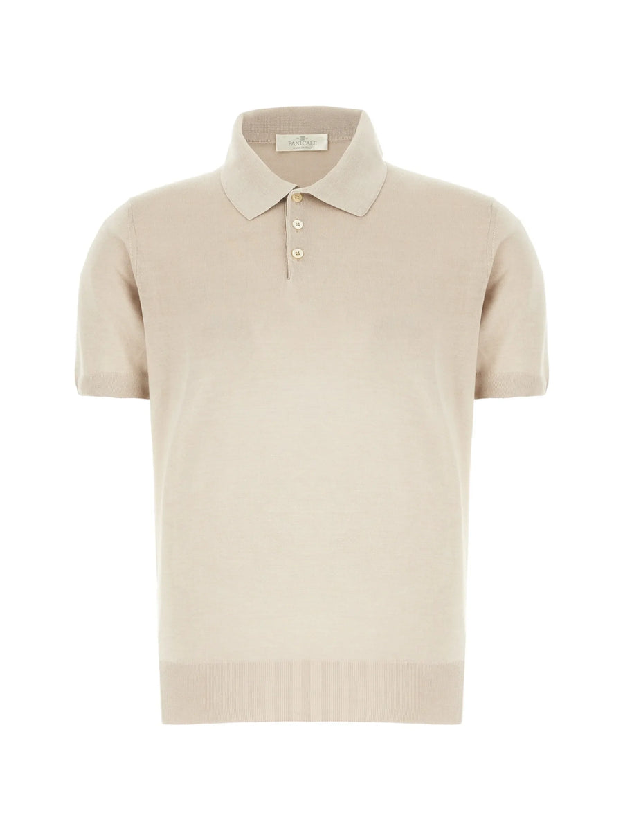 Panicale Silk 100% polo shirt in beige