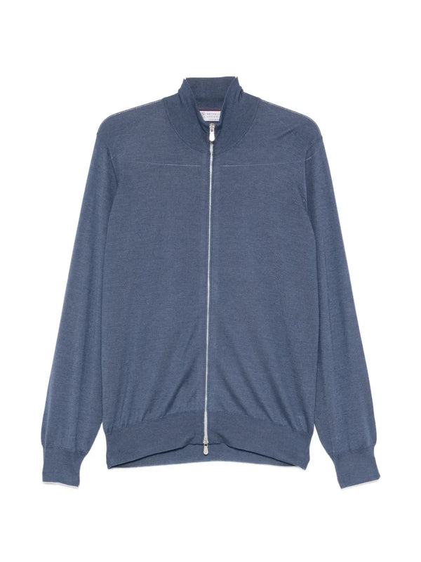Brunello Cucinelli Cashmere 70% cardigan in blue