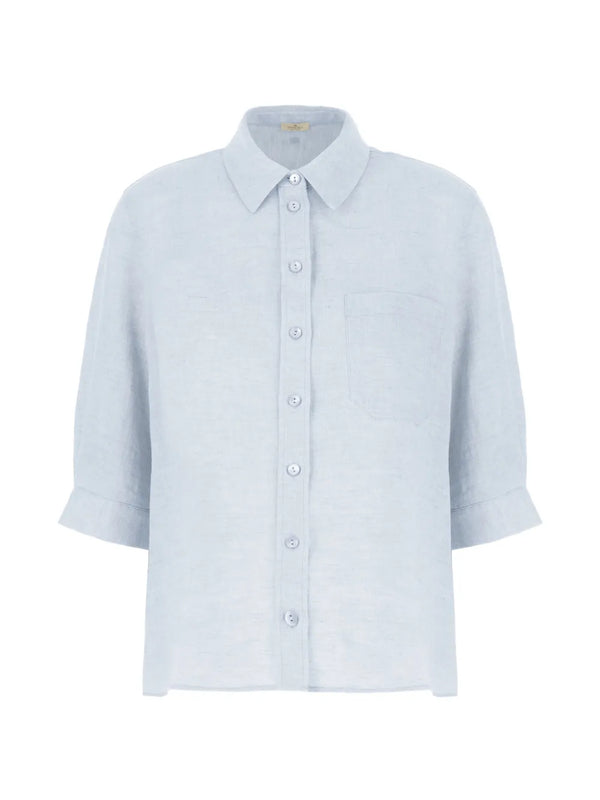 Panicale Slub linen shirt in light blue