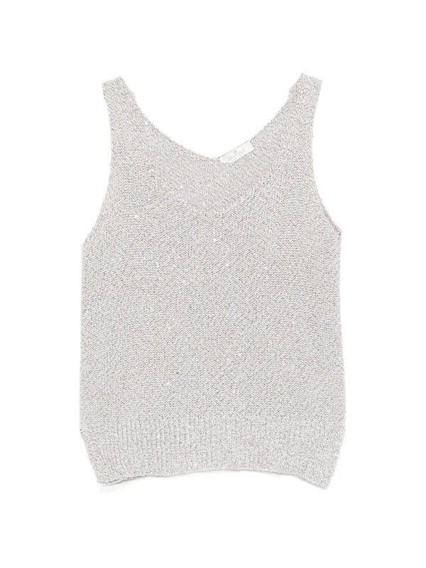 Panicale Polyester 46% tank top in beige