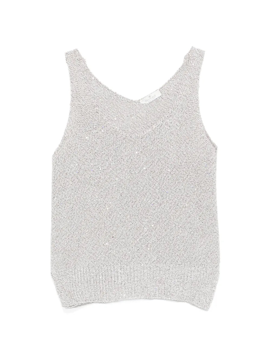 Panicale Polyester 46% tank top in beige