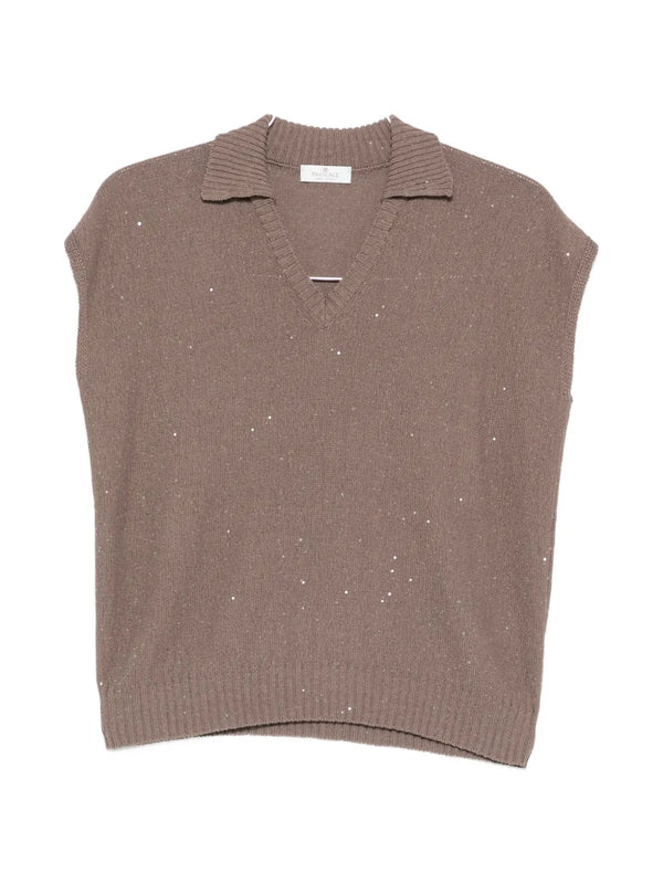 Panicale Cotton 98% tank top in taupe