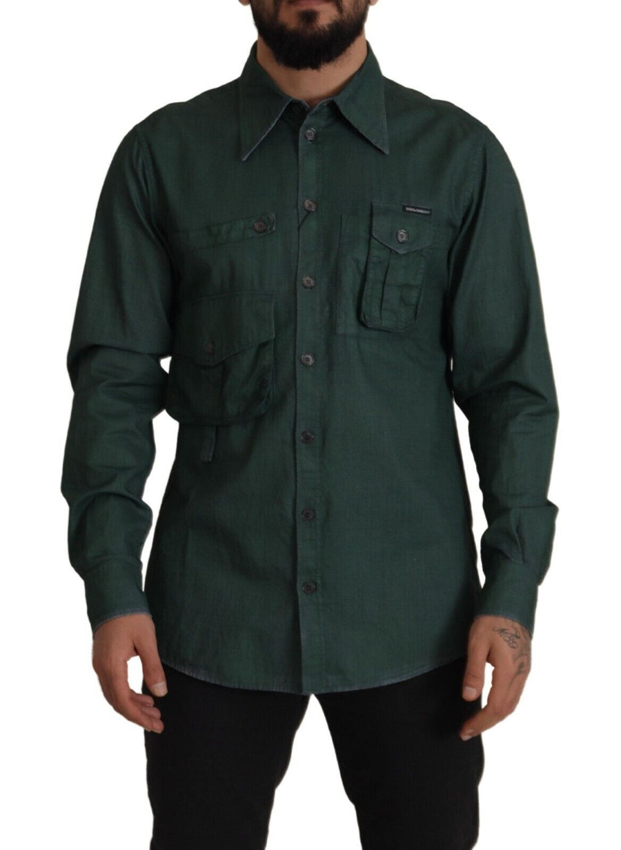 Dolce & Gabbana 100% Flax shirt in green