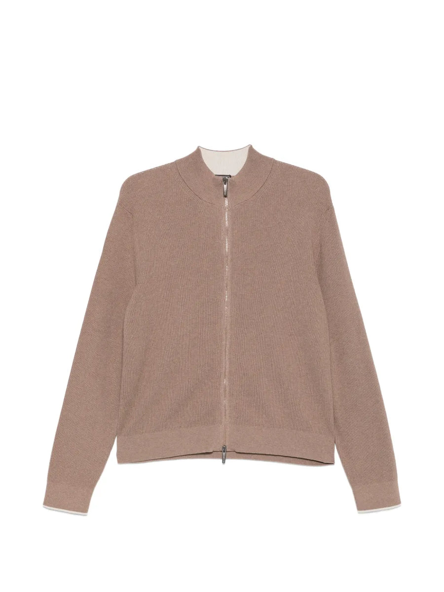 Peserico Cotton 100% cardigan in taupe