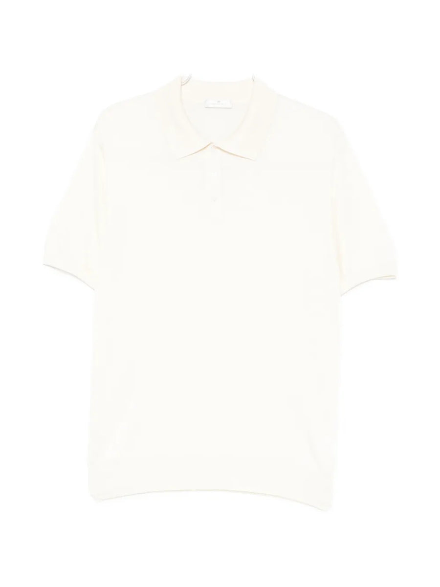 Panicale Silk 100% polo shirt in cream