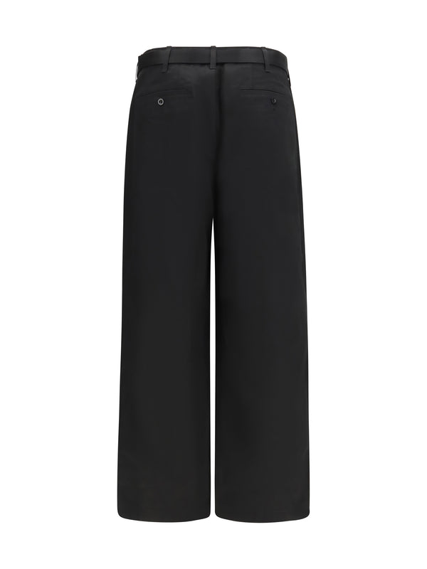 Cotton Chino Pants Black Trousers