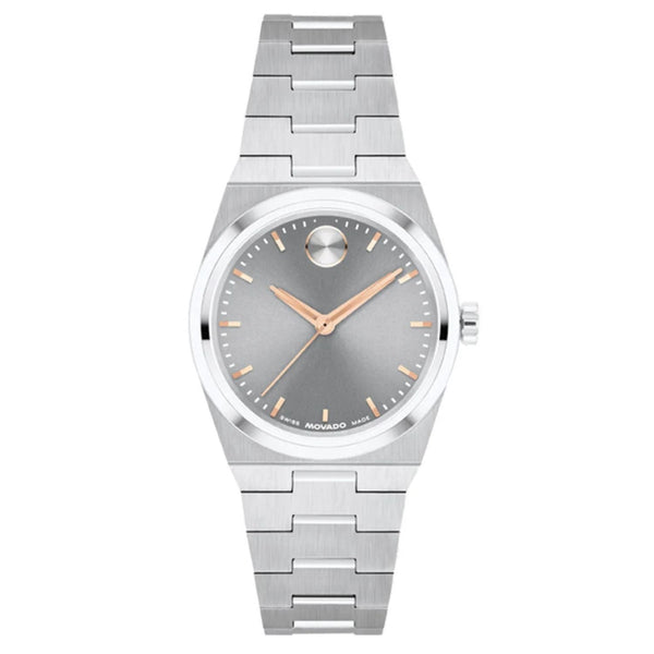 Movado Stainless steel case and bracelet watch in gray