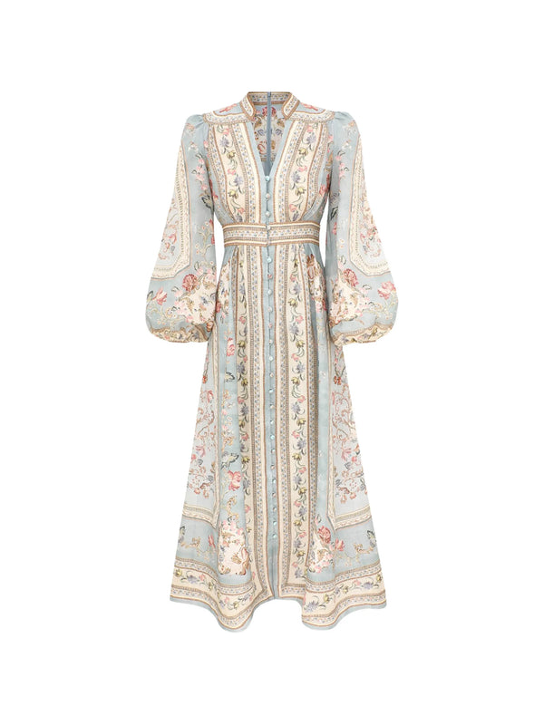 Zimmermann Outer: Linen 100%; Lining: Cotton 100% dress in pale blue