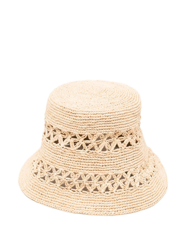 Zimmermann Raffia 100% bucket hat in beige