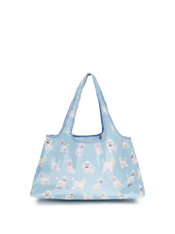 Hobo Shoulder Bag Poodle Light Blue Pvc