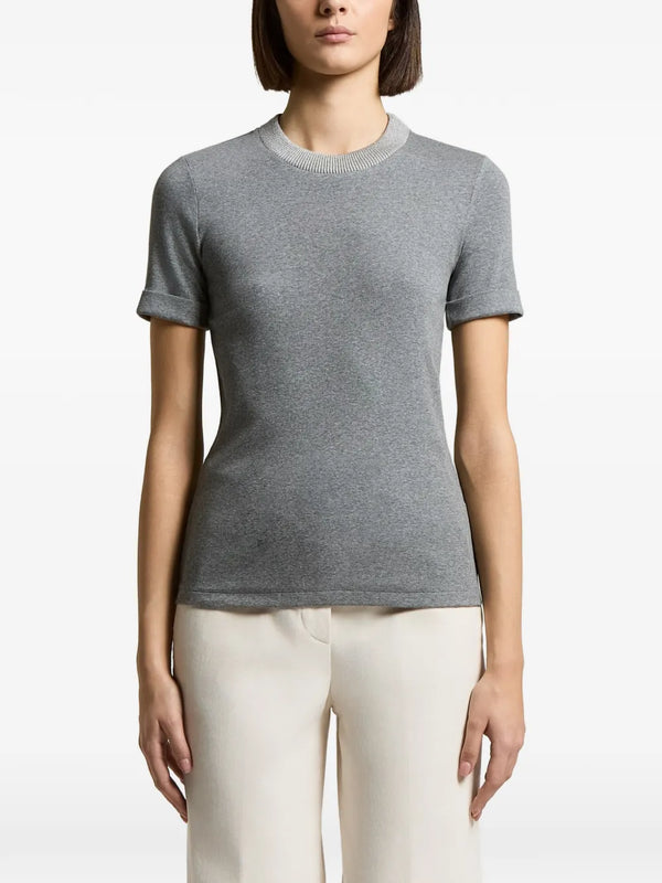 Peserico Ribbed knit sweater in gray