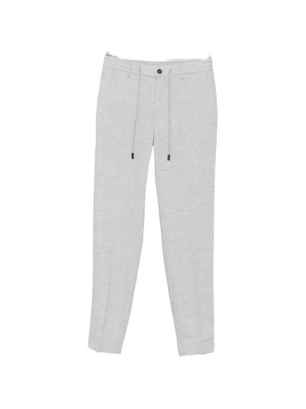 Peserico Slub texture linen blend trousers in grey