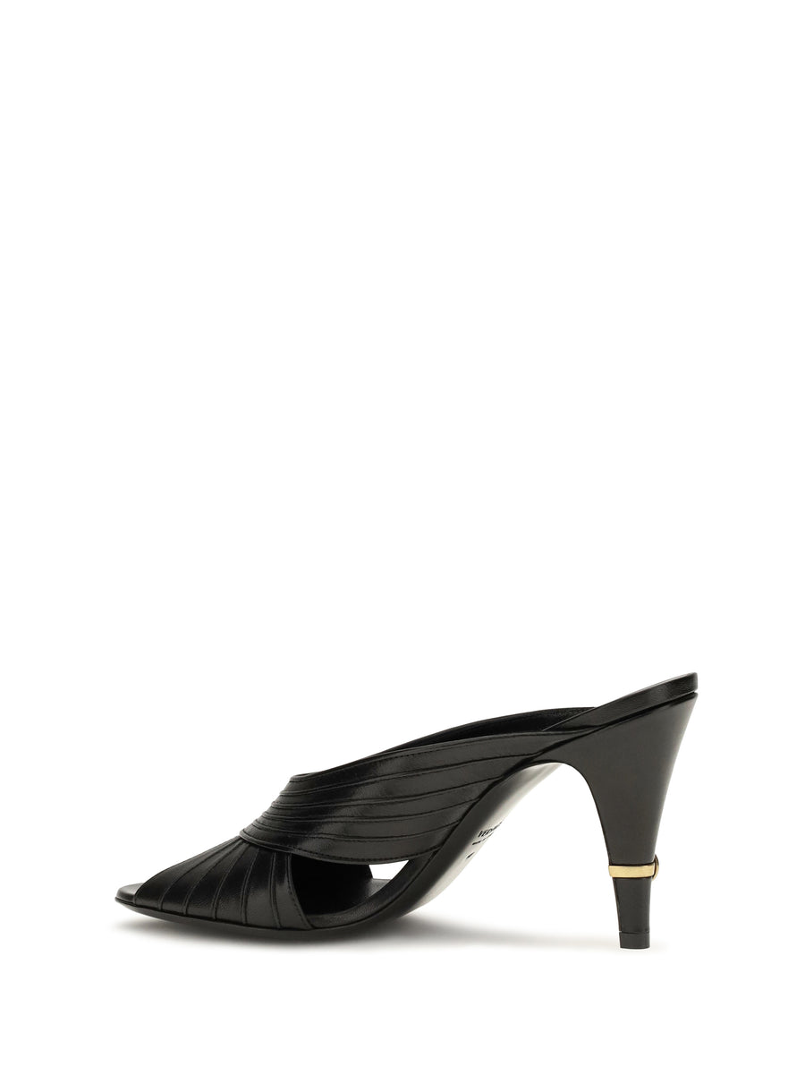 Nappa Leather Mules Gianni Black-Gold Black/gold Lamb Sandal
