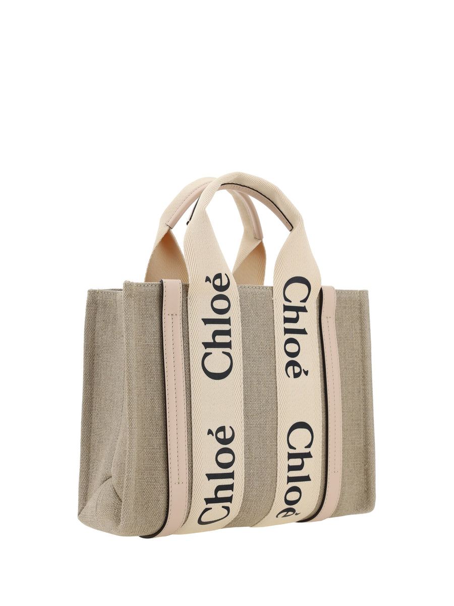 Woody Handbag Cement Pink Canvas Handbags