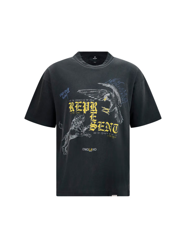 Represent 100% cotton t-shirt in black