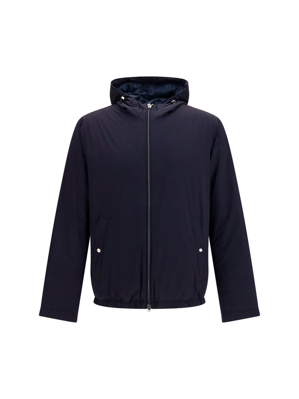 Herno INNER: 100% GOOSE DOWN; OUTER: 86% POLYAMIDE; OUTER: 14% ELASTANE down jacket in navy
