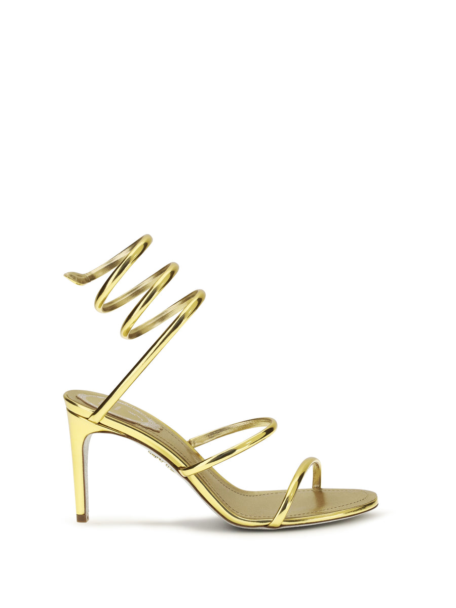 Sandals Cleo Metallic Dark Gold Calf Leather