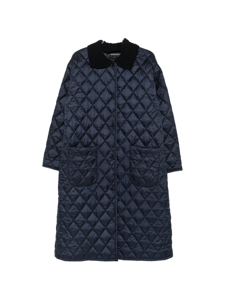 Fabiana Filippi Body: Polyester 100%; Outer: Merino 75% coat in navy
