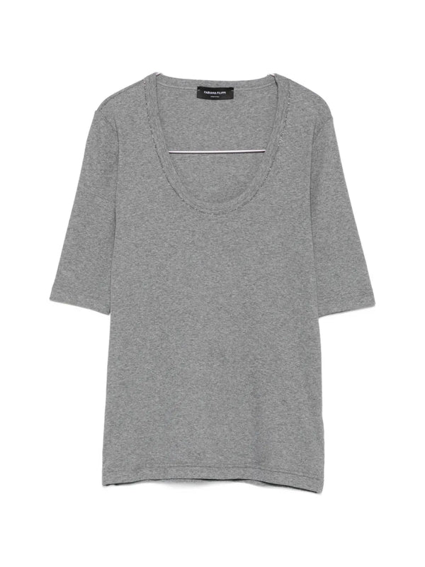 Fabiana Filippi Cotton 94% t-shirt in grey