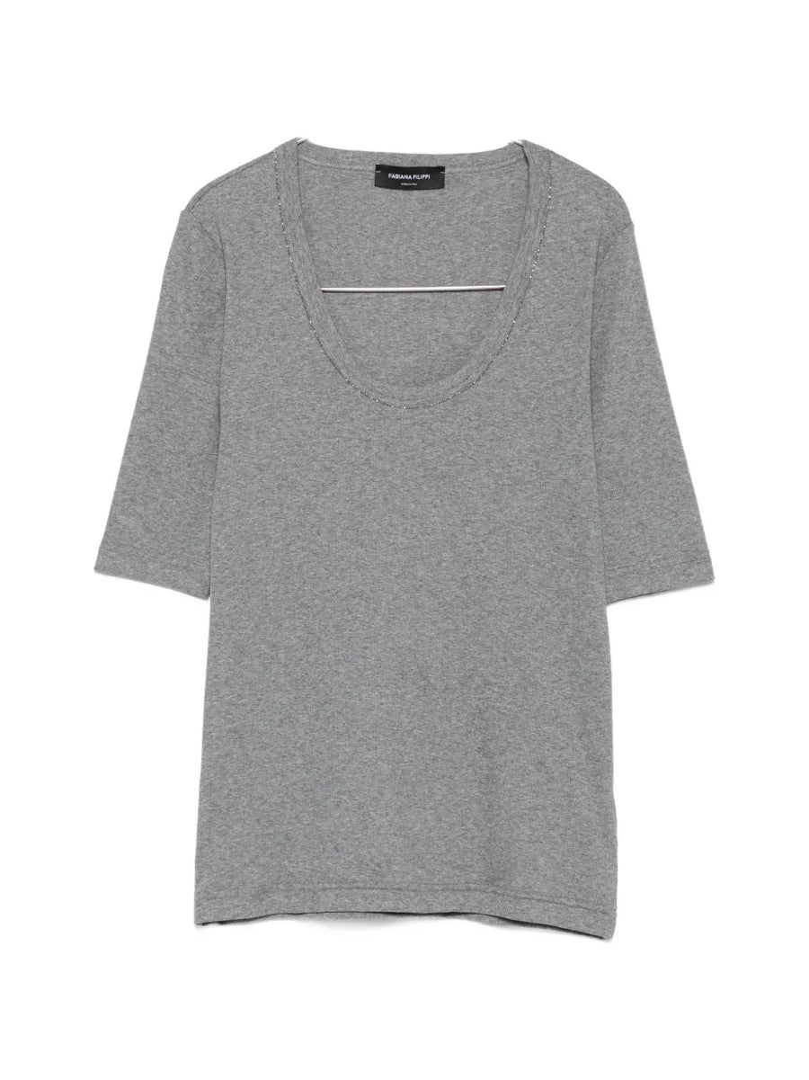 Fabiana Filippi Cotton 94% t-shirt in grey