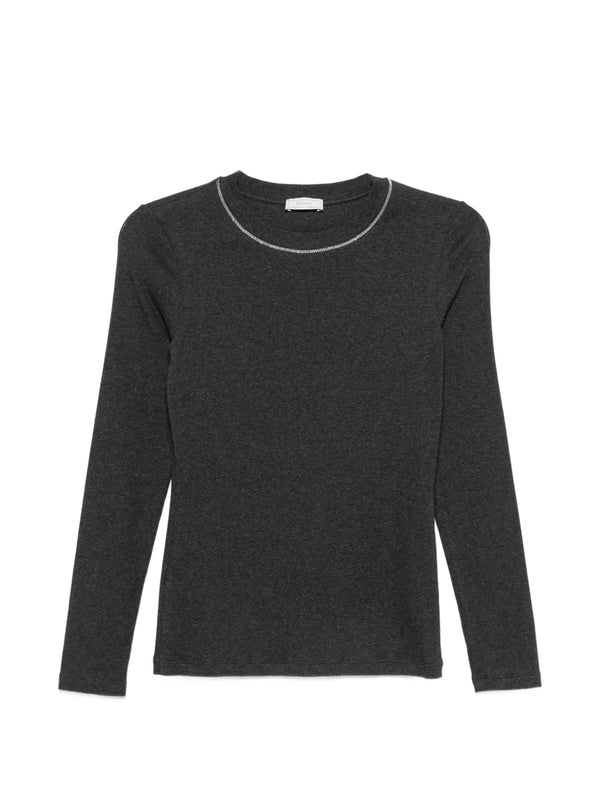 Peserico Cotton 94% t-shirt in charcoal