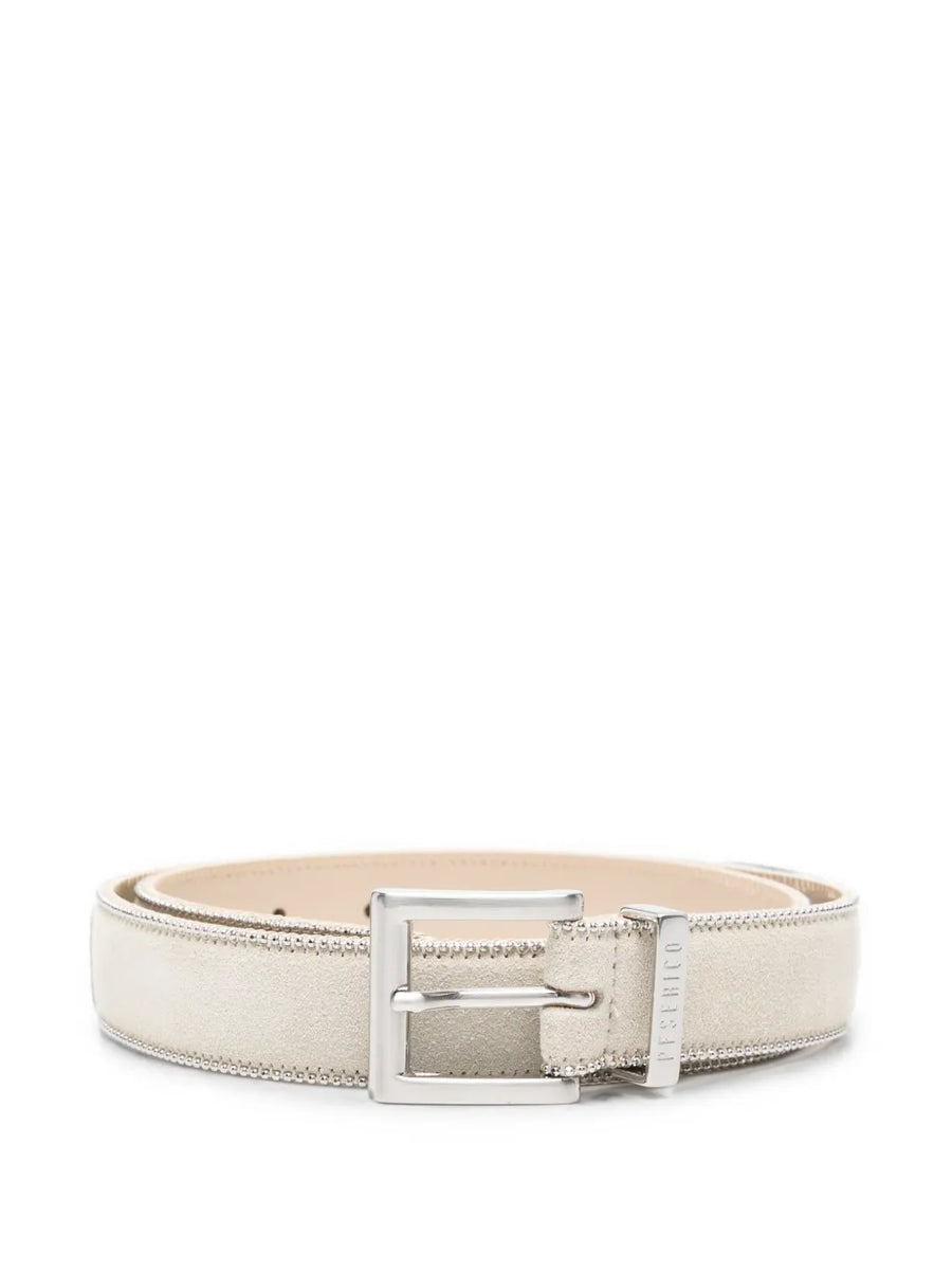 Peserico Calf suede belt in beige