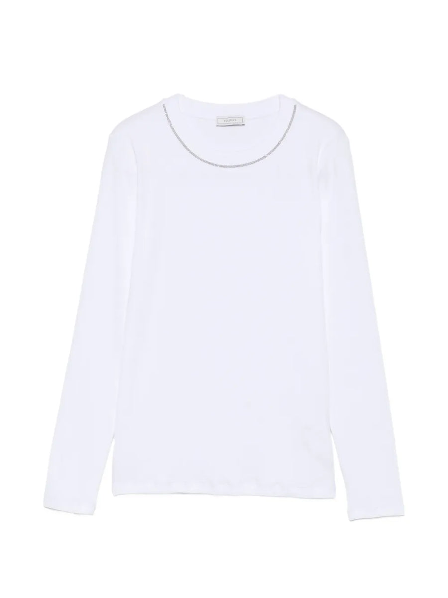 Peserico Cotton 94% long-sleeve top in white
