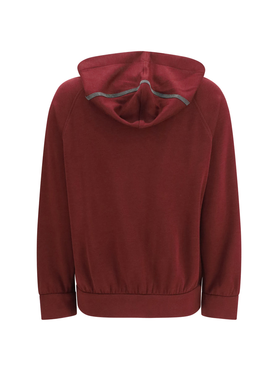 Long-Sleeve Zip Hoodie Cabernet Cotton Sweatshirts