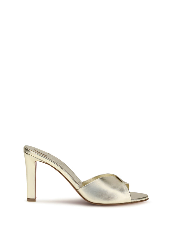 Christian Louboutin Upper: 100% napa leather; Sole: 100% calf leather mule in silver
