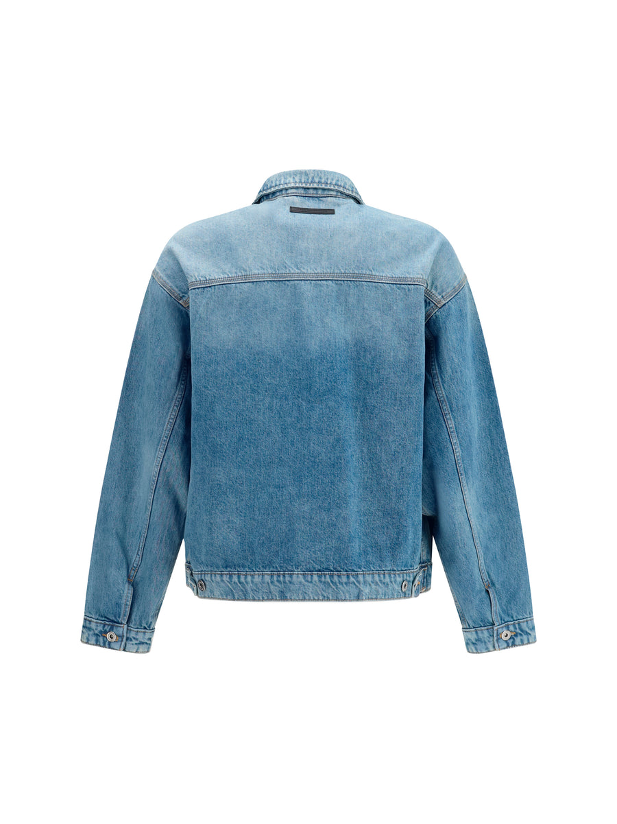 Denim Jacket Medium Wash Blue Cotton