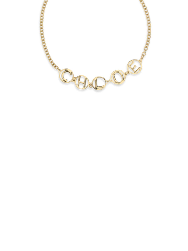 Choker Necklace Script Vintage Gold Brass Bracelets