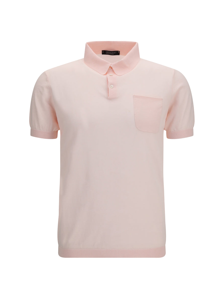 Aragona Cashmere 100% cotton polo in pink
