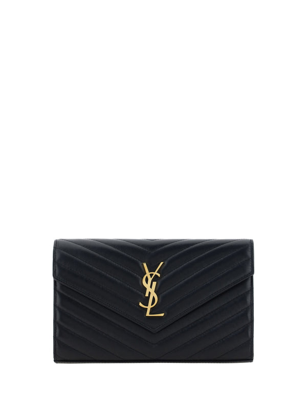 Saint Laurent 100% lamb leather wallet in black