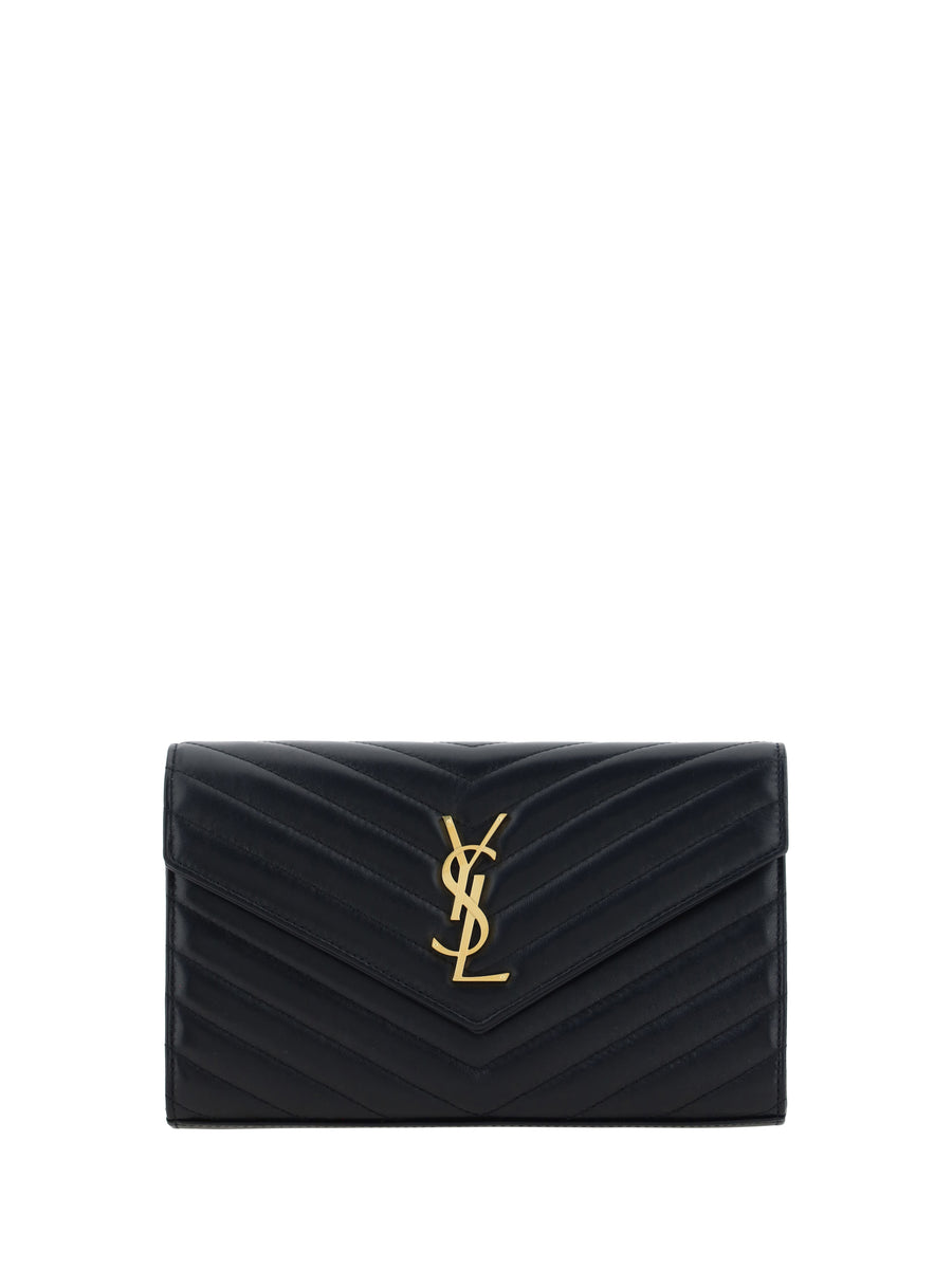 Saint Laurent 100% lamb leather wallet in black