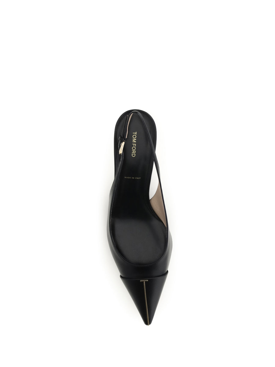 Pumps Leather Slingback Black Calf