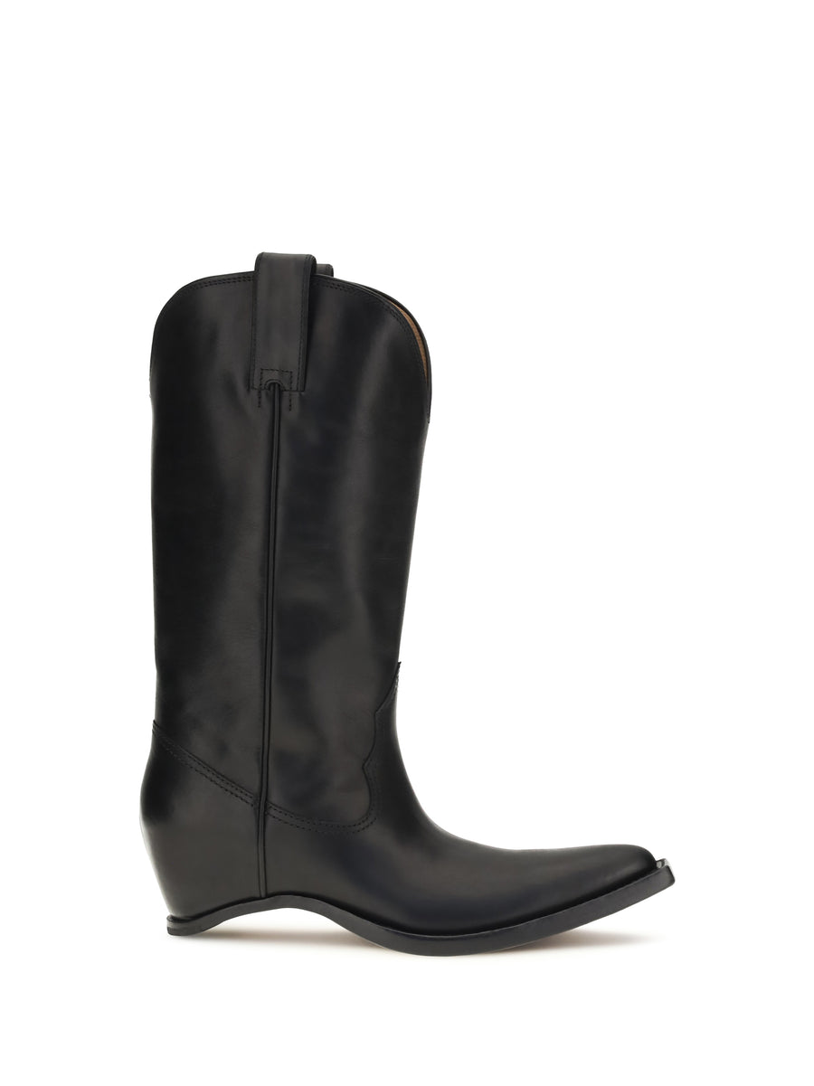 Boots High-Top Texan Black Calf Leather