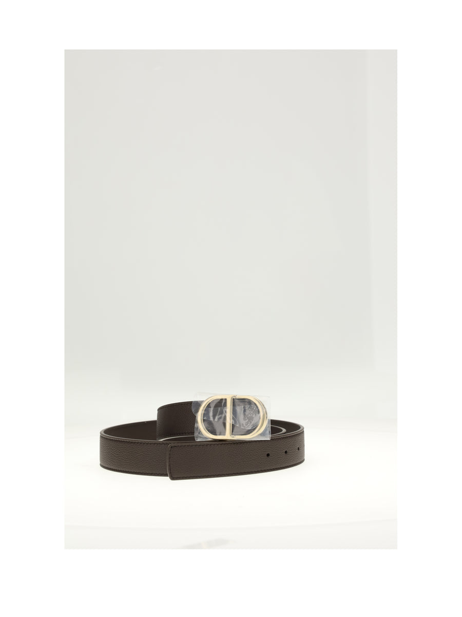 Belt Cd Logo Gold Brown Gold/brown Calfskin / Metal