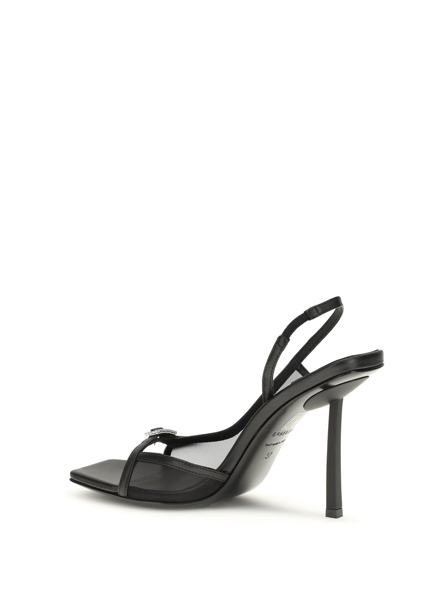 Sandals Vittoria Mesh Black-Crystal Black/crystal Calf Leather