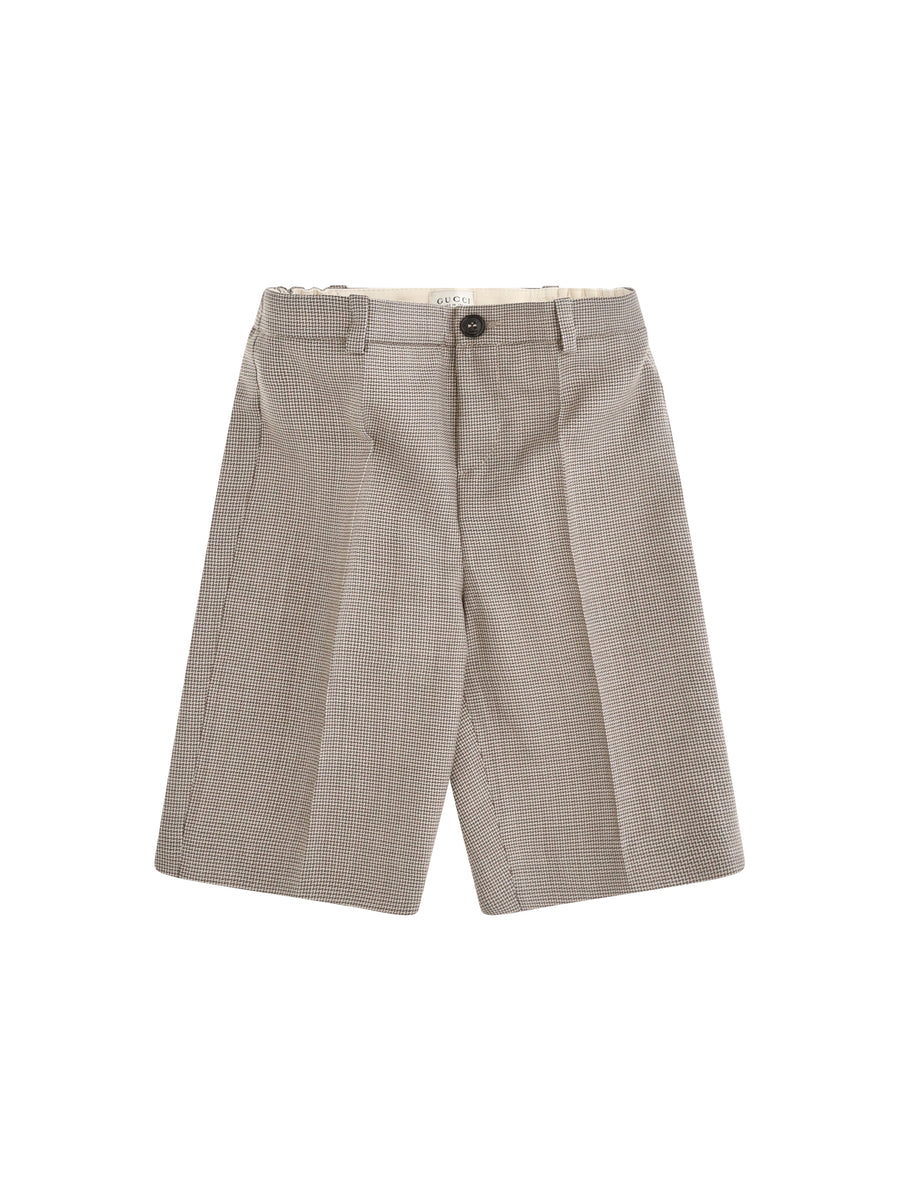 Wool Bermuda Shorts For Boy Brown/cream/mix Merino Ovis Aries