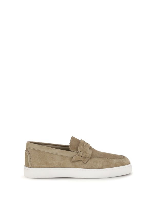 Christian Louboutin Upper: 100% calf leather; Sole: 100% rubber loafer in beige