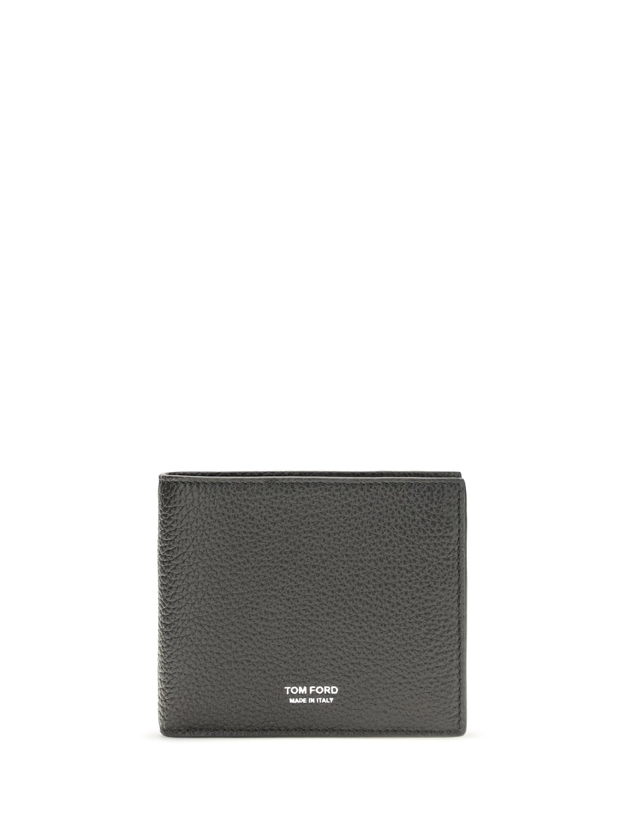 Bifold Wallet T Line Grained Leather Black Calf Umbrellas