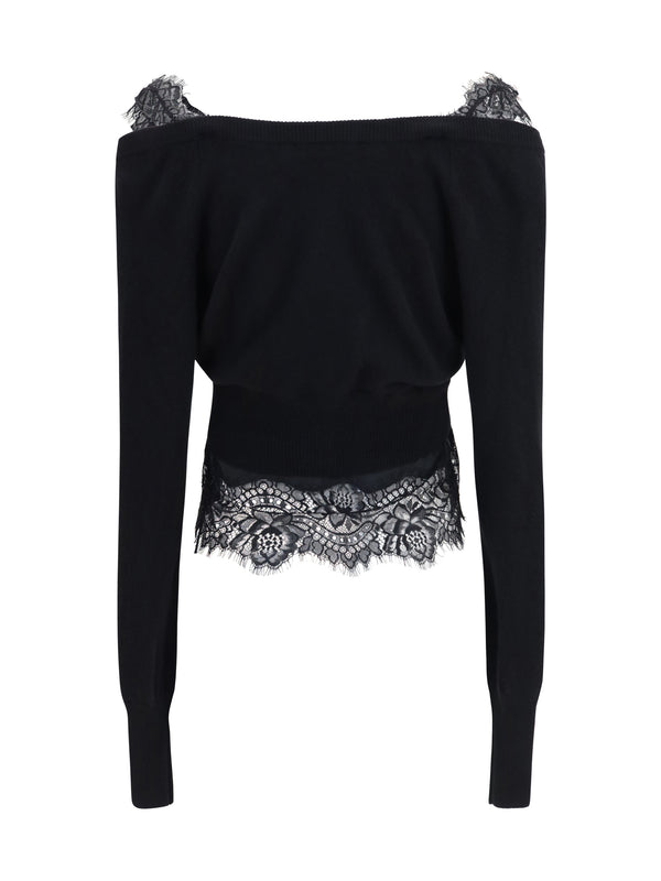 Cashmere Lace Cardigan Black (capra Hircus)