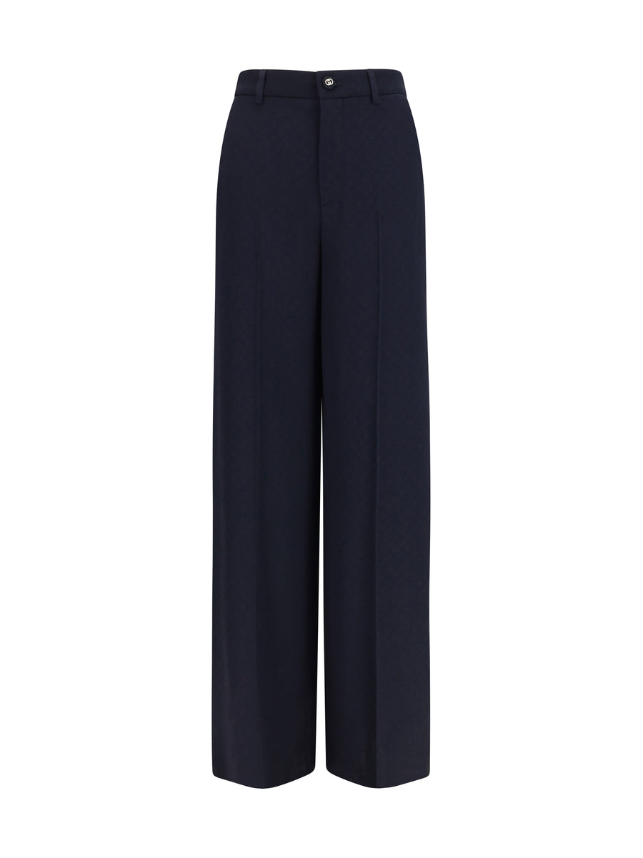 Gucci 68% Viscose; 32% Silk trousers in blue